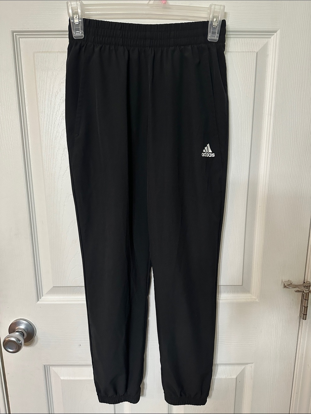adidas Black Kids Jogger Pants with Thigh Logo